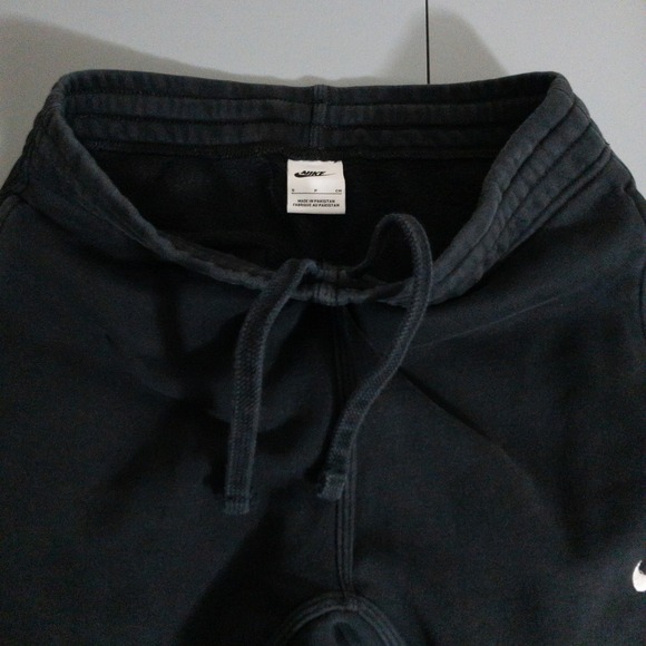 Nike Club Fleece Joggers Mens Small 28x27 Black Cotton Pocket Drawstring Lounge - Picture 6 of 12